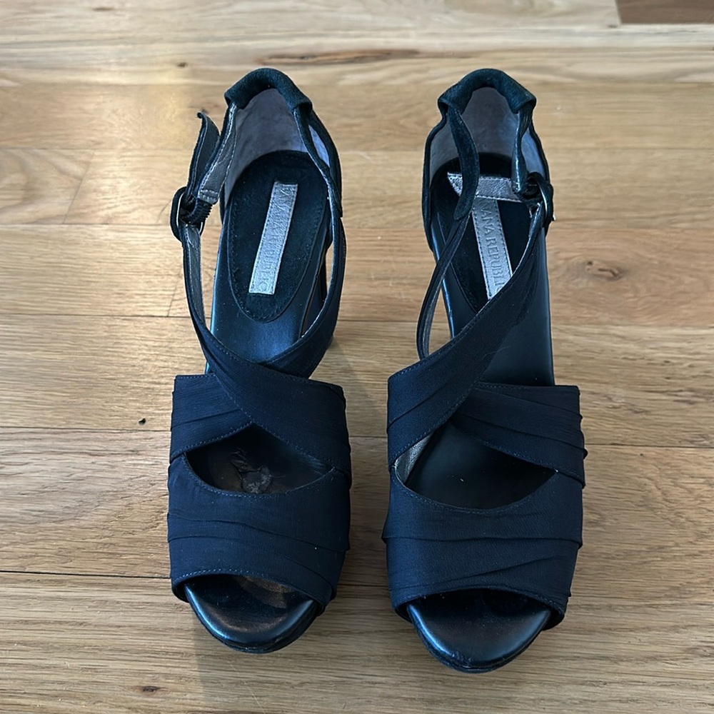Banana Republic Black Suede Platform Heels
